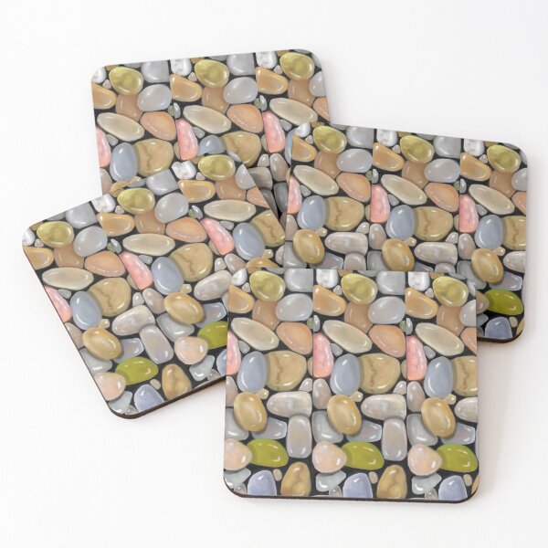 Item preview, River Rocks Stones Pebbles Pattern, Digital Drawing designed and sold by JoyfulWhimsy.