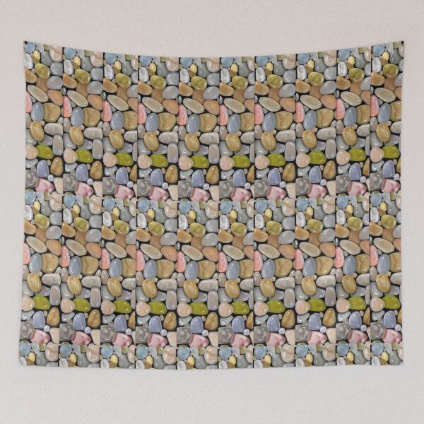 Item preview, River Rocks Stones Pebbles Pattern, Digital Drawing designed and sold by JoyfulWhimsy.
