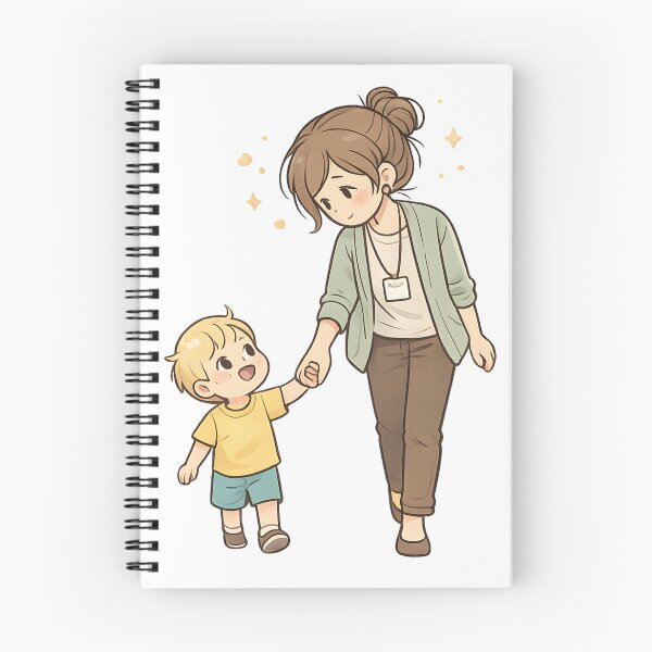 Item preview, Childhood Educator Holding Child’s Hand – Trust and Care Illustration designed and sold by KivaroArt.