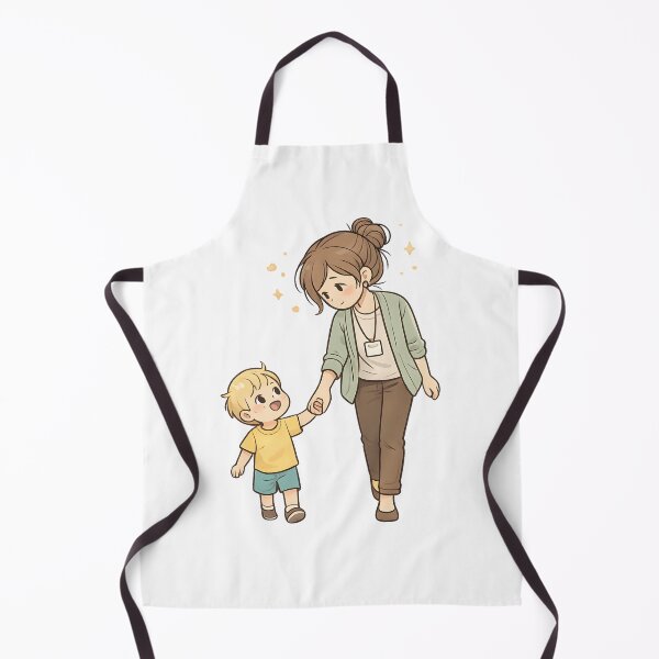 Item preview, Childhood Educator Holding Child’s Hand – Trust and Care Illustration designed and sold by KivaroArt.
