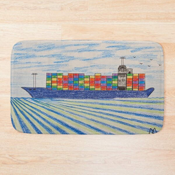 Item preview, Container ship with cargo going across the ocean  designed and sold by Matt Starr Fine Art .