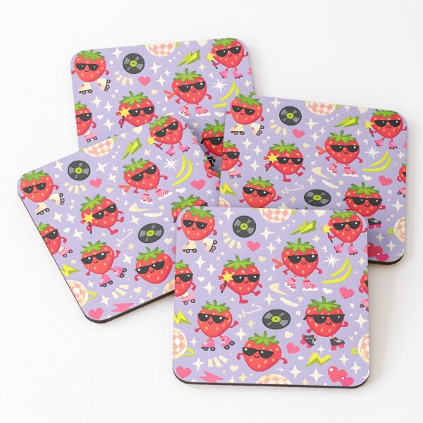 Item preview, Strawberry Disco Pattern – Cute Retro Strawberry Vector Art, Colorful Fun Aesthetic Design designed and sold by WAUZ.