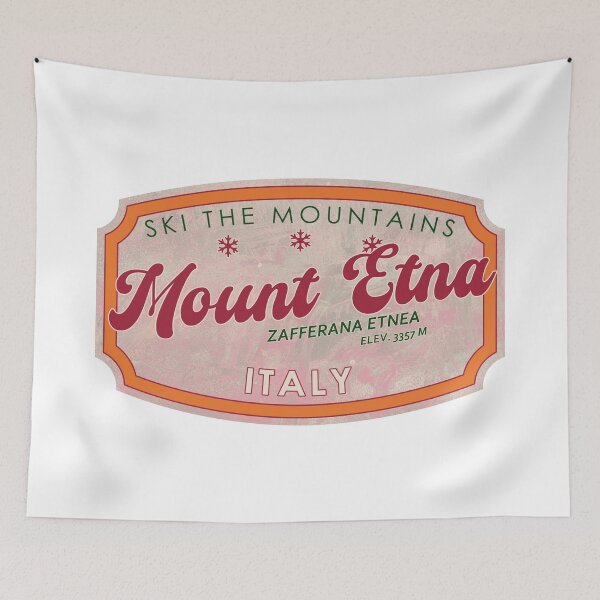 Item preview, Mount Etna, Italy, Zafferana Etnea, Ski, textured skiing badge designed and sold by Wanderful-roads.