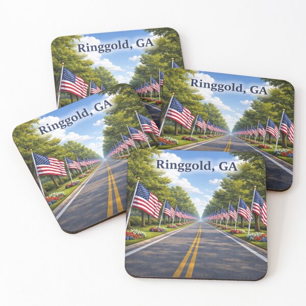 Item preview, Ringgold, GA Patriotic Memorial Day Flags Canvas Wall Art designed and sold by Stilll Waters Studio.