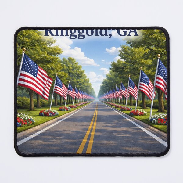 Item preview, Ringgold, GA Patriotic Memorial Day Flags Canvas Wall Art designed and sold by Stilll Waters Studio.