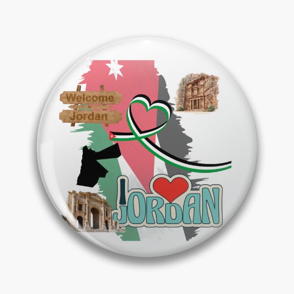 Item preview, I Love Jordan – Petra & Jerash Landmarks with Jordan Flag Heart Design designed and sold by GoldenSparkleShop.