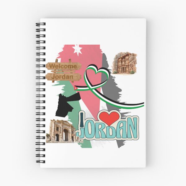 Item preview, I Love Jordan – Petra & Jerash Landmarks with Jordan Flag Heart Design designed and sold by GoldenSparkleShop.