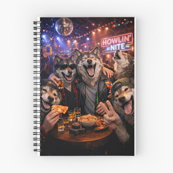 Item preview, Howlin’ Nite – Funny Wolf Party Art designed and sold by TMD167207.