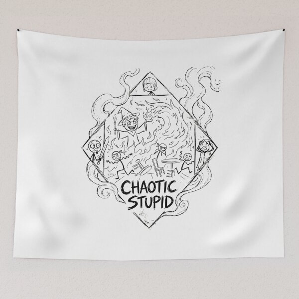 Item preview, Chaotic Stupid Line Art Wizard Funny Gamer Design designed and sold by Fenay Designs.