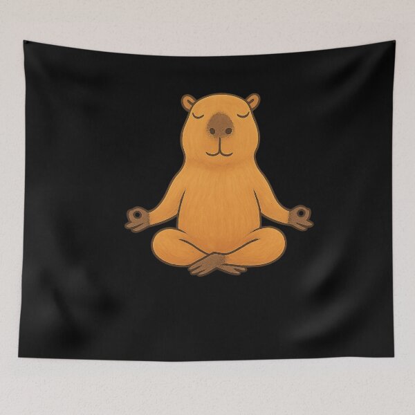 Item preview, Zen Capybara in Lotus Pose – Cute Meditating Capybara Yoga Illustration designed and sold by digitalbitcraft.