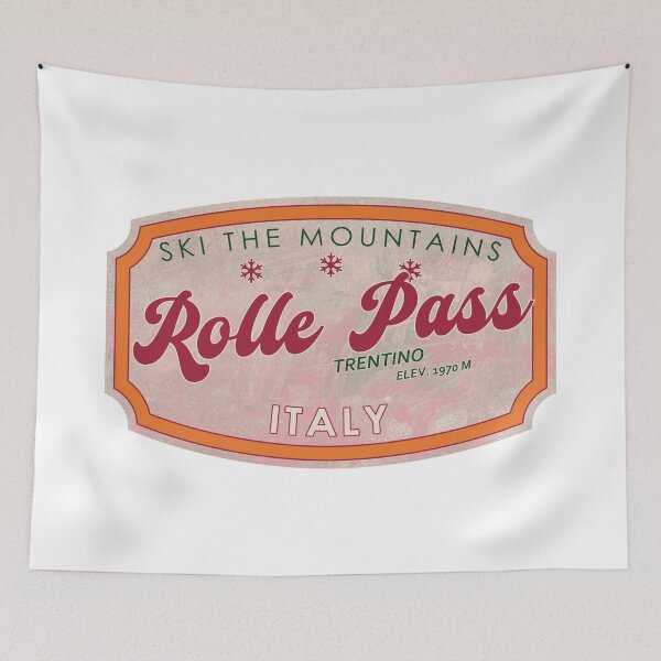 Artikelvorschau, Rolle Pass, Italien, Trentino, Skifahren, strukturiertes Skiabzeichen entworfen und verkauft von Wanderful-roads.