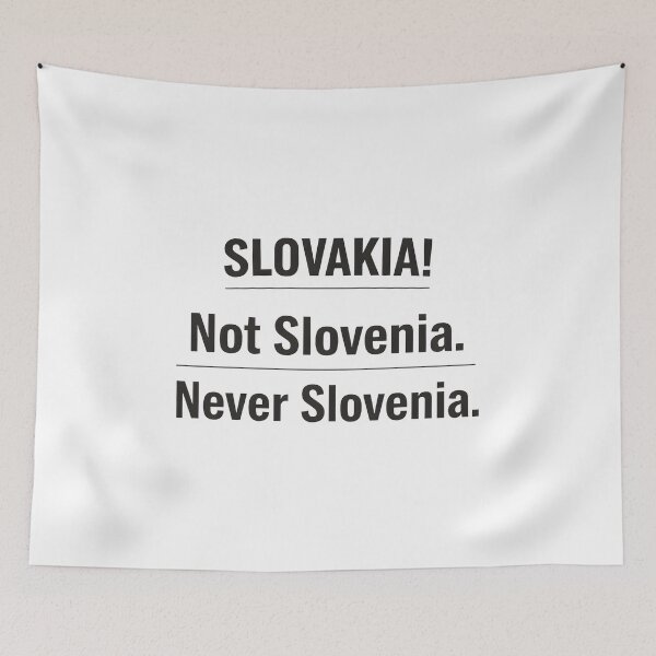 Item preview, "Slovakia Not Slovenia Never Slovenia" Funny Quote. designed and sold by The-T-In-Retro.