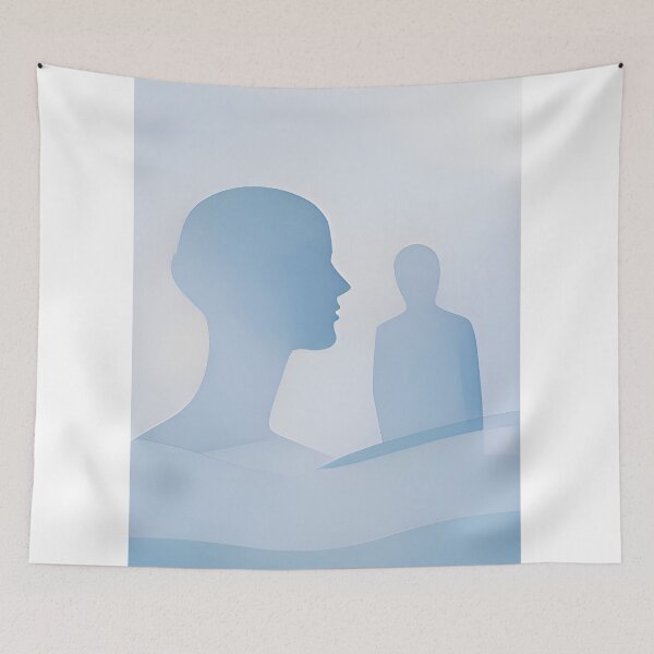 Item preview, Soft Connection – Abstract Human Relationship Art designed and sold by Minimal Calm.