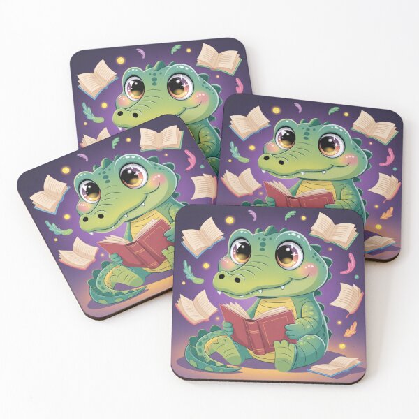 Item preview, Cute Crocodile Reading a Book designed and sold by CuteAnimalAura.