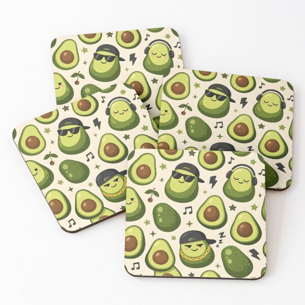 Item preview, Cool Avocado Gang Pattern – Trendy Minimal Avocado Vector Art, Cute Modern Food Design designed and sold by WAUZ.