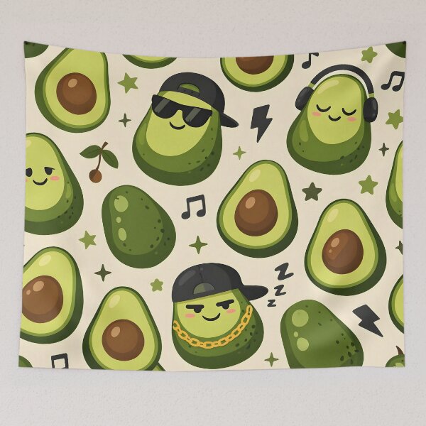 Item preview, Cool Avocado Gang Pattern – Trendy Minimal Avocado Vector Art, Cute Modern Food Design designed and sold by WAUZ.