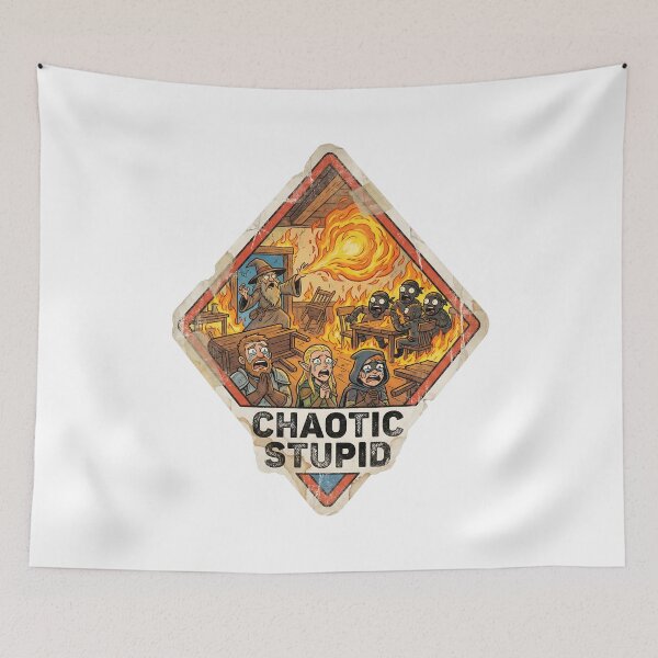 Item preview, Chaotic Stupid Retro Style Wizard Fireball Graphic designed and sold by Fenay Designs.