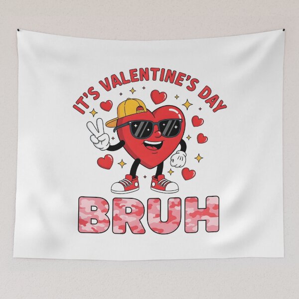 Item preview, It's Valentine's Day Bruh Funny Kids Valentine Heart Cute designed and sold by OlakunleOloroz.