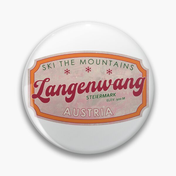 Item preview, Langenwang, Austria, Steiermark, Ski, textured skiing badge designed and sold by Wanderful-roads.