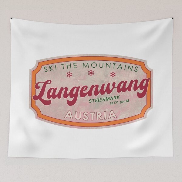 Item preview, Langenwang, Austria, Steiermark, Ski, textured skiing badge designed and sold by Wanderful-roads.