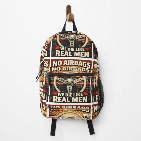 Item preview, No Airbags We Die Like Real Men Vintage Car Culture Steering Wheel Design designed and sold by AmaroWheels.