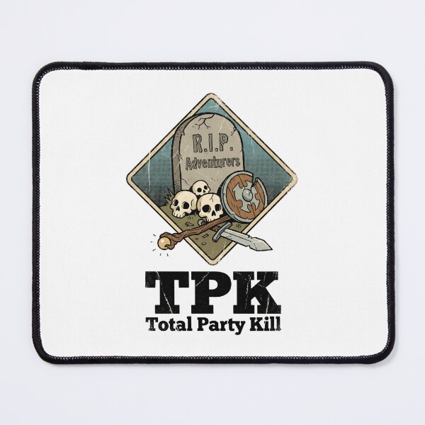 Item preview, RIP Adventurers TPK Total Party Kill Grave Design designed and sold by Fenay Designs.