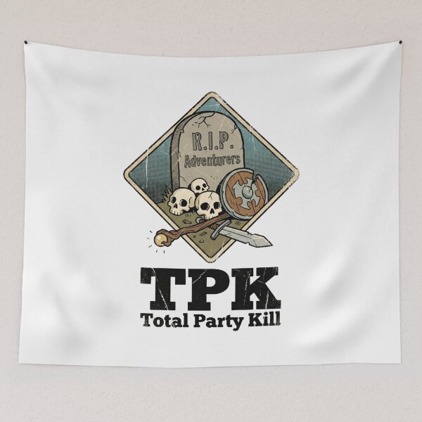 Item preview, RIP Adventurers TPK Total Party Kill Grave Design designed and sold by Fenay Designs.