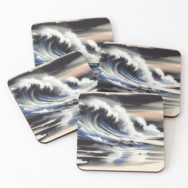 Item preview, Midnight Wave – Contemporary Sumi-e designed and sold by StudioKansai.