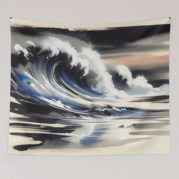 Item preview, Midnight Wave – Contemporary Sumi-e designed and sold by StudioKansai.