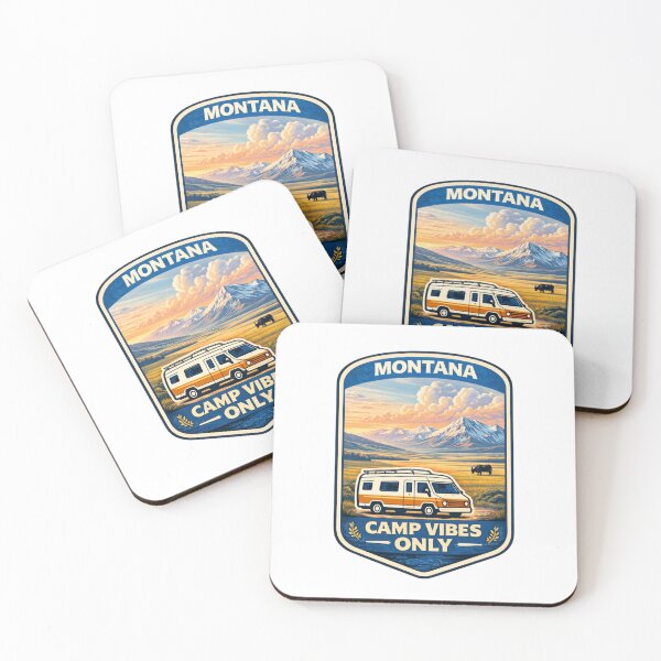 Item preview, Montana Camp Vibes Only – Big Sky Road Trip Camper Badge designed and sold by Purdiole-art.