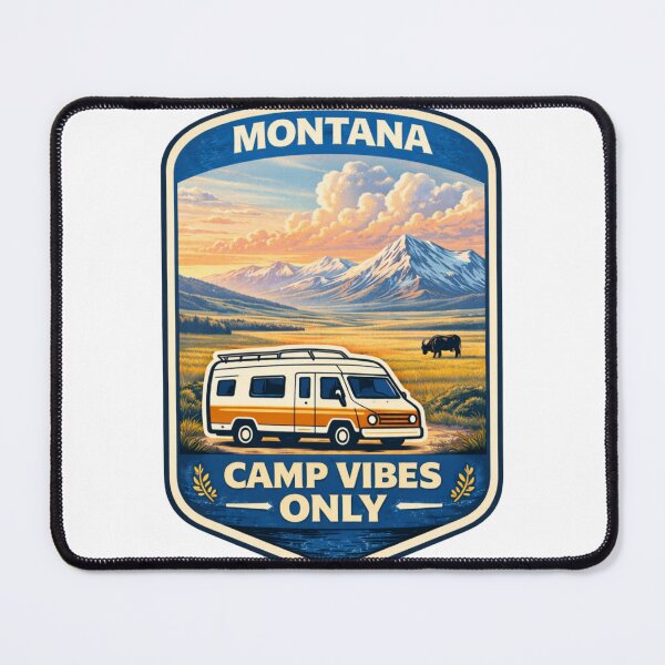Item preview, Montana Camp Vibes Only – Big Sky Road Trip Camper Badge designed and sold by Purdiole-art.