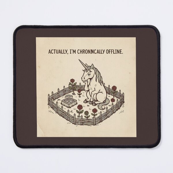 Item preview, Chronically Offline Unicorn - Funny Medieval Woodcut Art designed and sold by SHK-Designs.