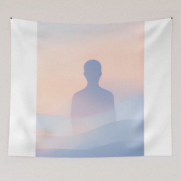 Item preview, Human Pause – Minimal Meditation Figure Art designed and sold by Minimal Calm.