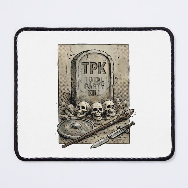 Item preview, TPK Total Party Kill Gravestone Comic Style Graphic designed and sold by Fenay Designs.