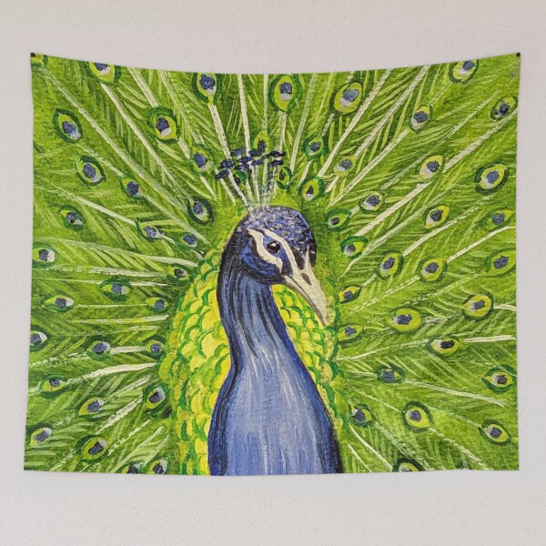 Item preview, A peacock fanning out his feathers  designed and sold by Matt Starr Fine Art .