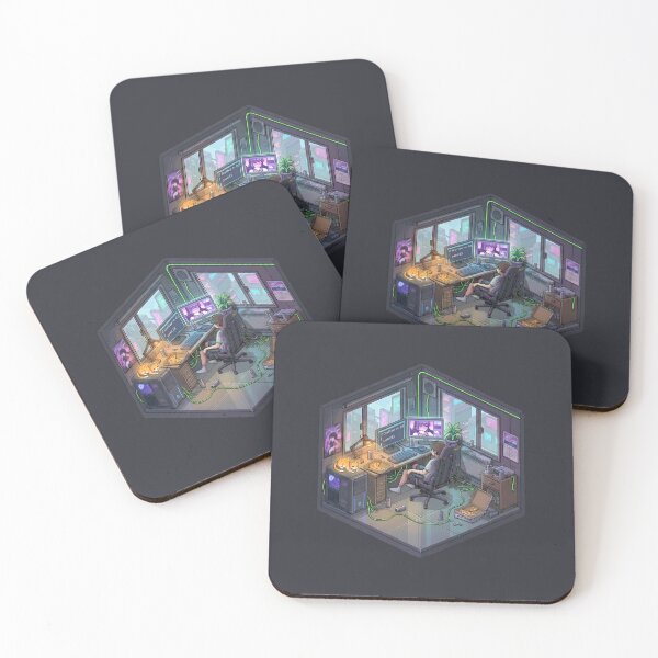 Item preview, Cozy Isometric Gamer Room - Coding Panic & Late Night Lofi Vibe designed and sold by MarCinu Art.