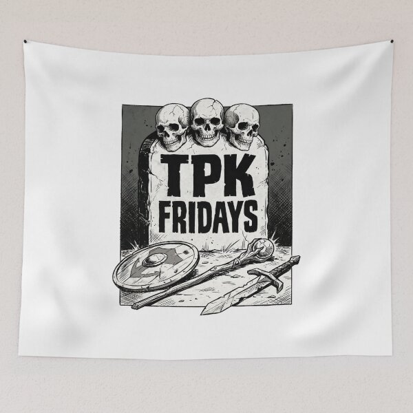 Item preview, TPK Fridays Skulls Gravestone Funny Gamer Art designed and sold by Fenay Designs.