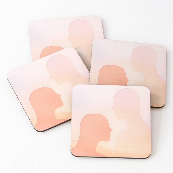 Item preview, Silent Dialogue – Abstract Human Faces Art designed and sold by Minimal Calm.