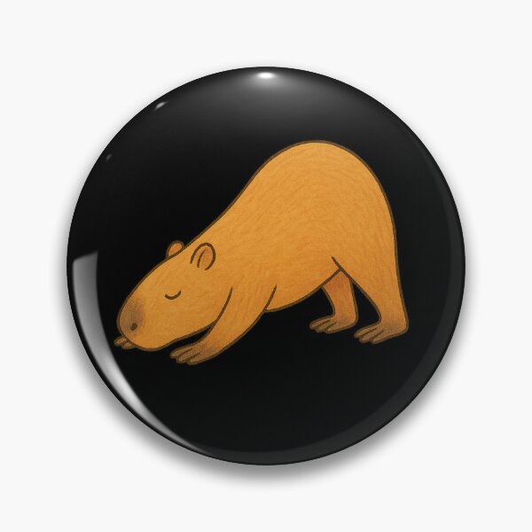 Item preview, Capybara Downward Dog Pose – Cute Relaxed Capybara Yoga Illustration designed and sold by digitalbitcraft.