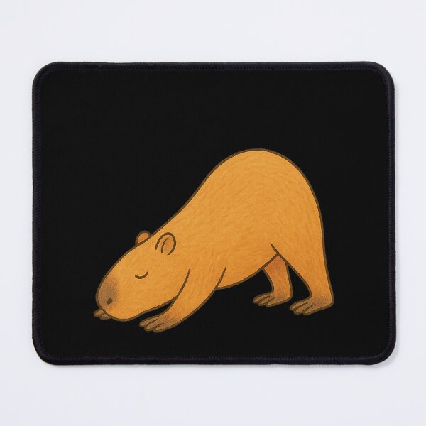 Item preview, Capybara Downward Dog Pose – Cute Relaxed Capybara Yoga Illustration designed and sold by digitalbitcraft.