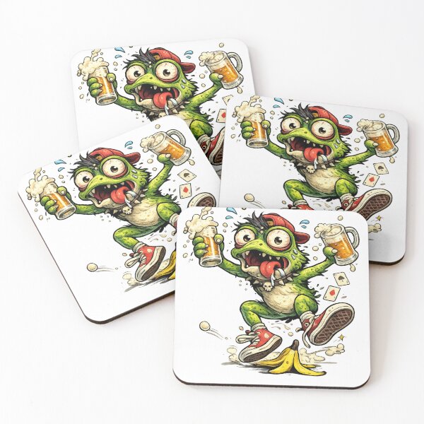 Item preview, Overworked Cartoon Frog – Relatable Funny Burnout Sticker designed and sold by mariavictoriamz.