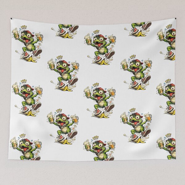 Item preview, Overworked Cartoon Frog – Relatable Funny Burnout Sticker designed and sold by mariavictoriamz.
