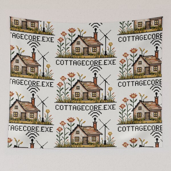 Item preview, Cottagecore Exe Pixel Art - Retro Countryside Dream designed and sold by SplashTastic.