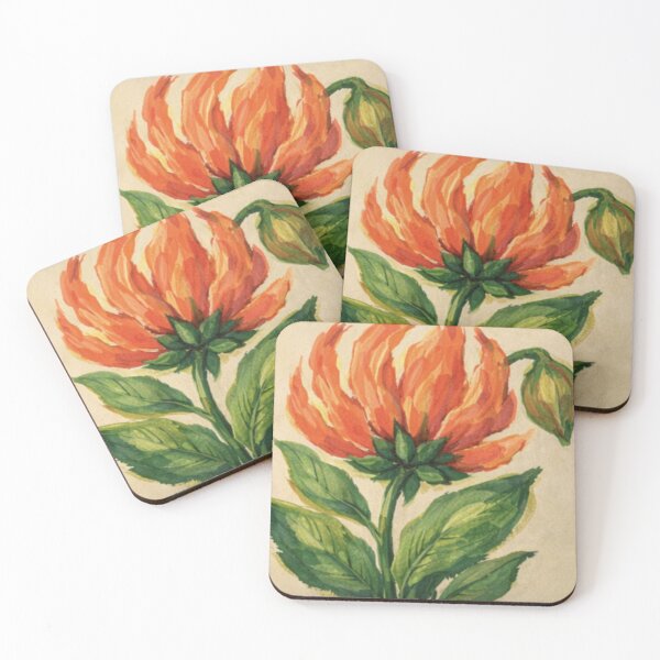 Item preview, Flame Lily Series No. 4– Botanical Floral Cushion Cover designed and sold by Nikkiart24.redbubble.com.