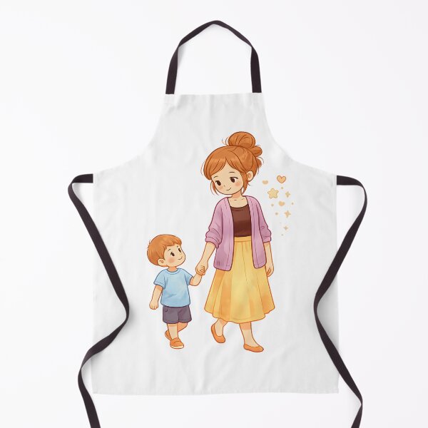 Item preview, Preschool Teacher Walking with Child – Warm Childhood Educator Illustration designed and sold by KivaroArt.