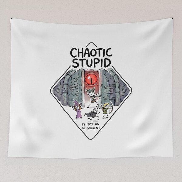 Item preview, Chaotic Stupid Is Not An Alignment Door Funny Graphic designed and sold by Fenay Designs.