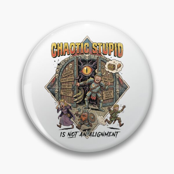 Item preview, Chaotic Stupid Is Not An Alignment Monster Door Art designed and sold by Fenay Designs.