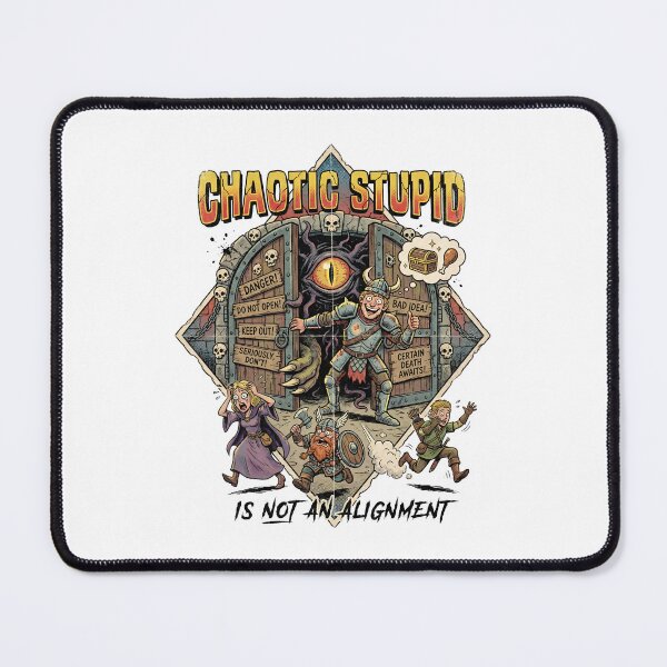 Item preview, Chaotic Stupid Is Not An Alignment Monster Door Art designed and sold by Fenay Designs.