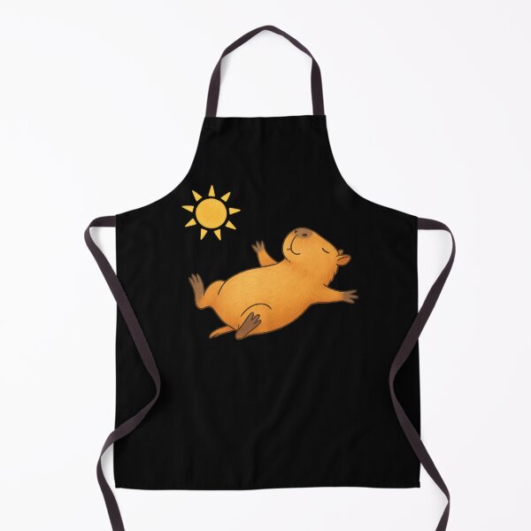 Item preview, Capybara Sunbathing Belly Up – Cute Relaxed Capybara Lounging Illustration designed and sold by digitalbitcraft.