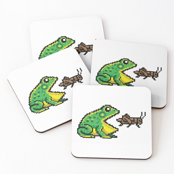 Item preview, Retro Arcade Style Pacman Frog Eating Cricket designed and sold by Petzzz.
